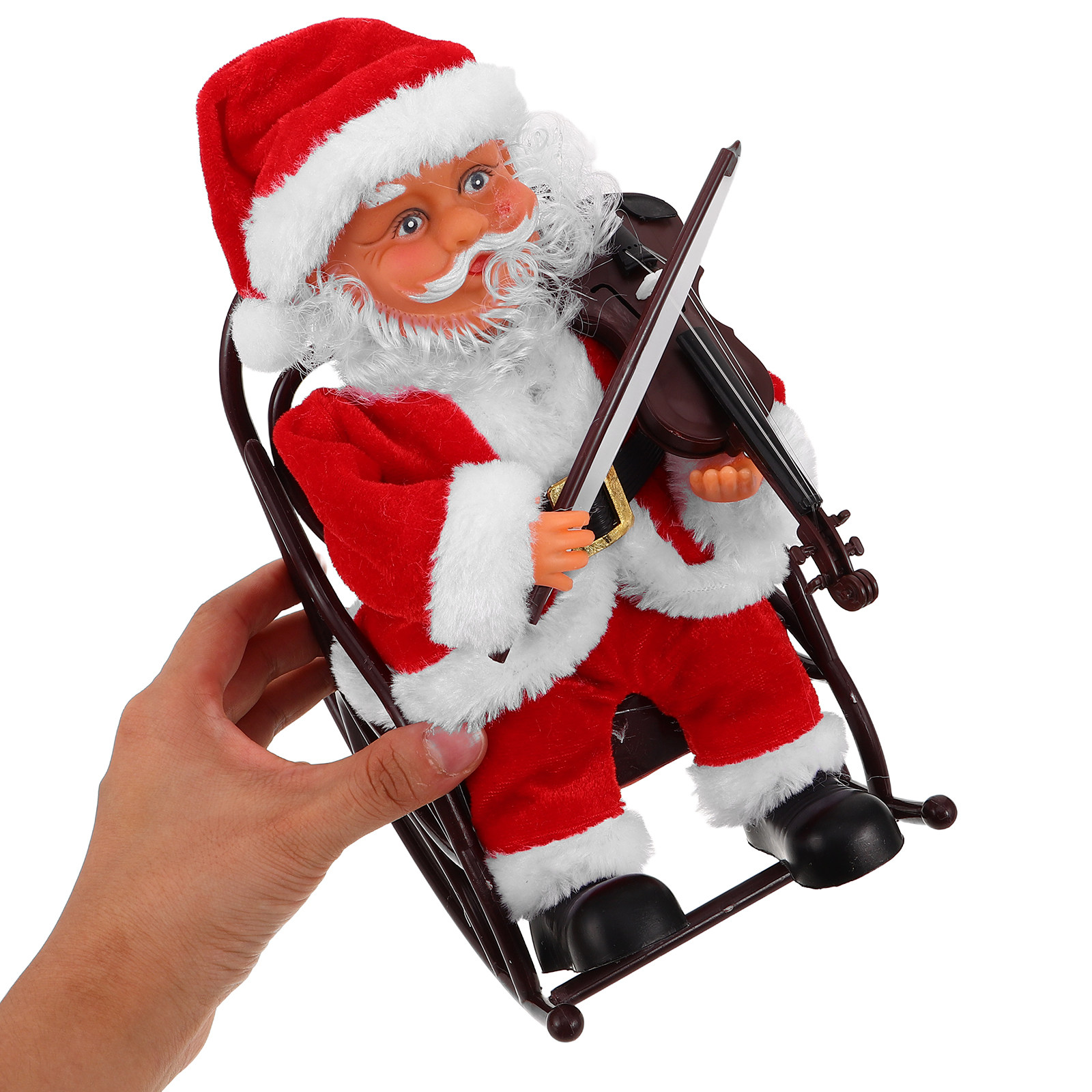 Musical Instrument Xmas Ornaments - 귀여운 전기 산타클로스, 악기를 들고 흔들리는