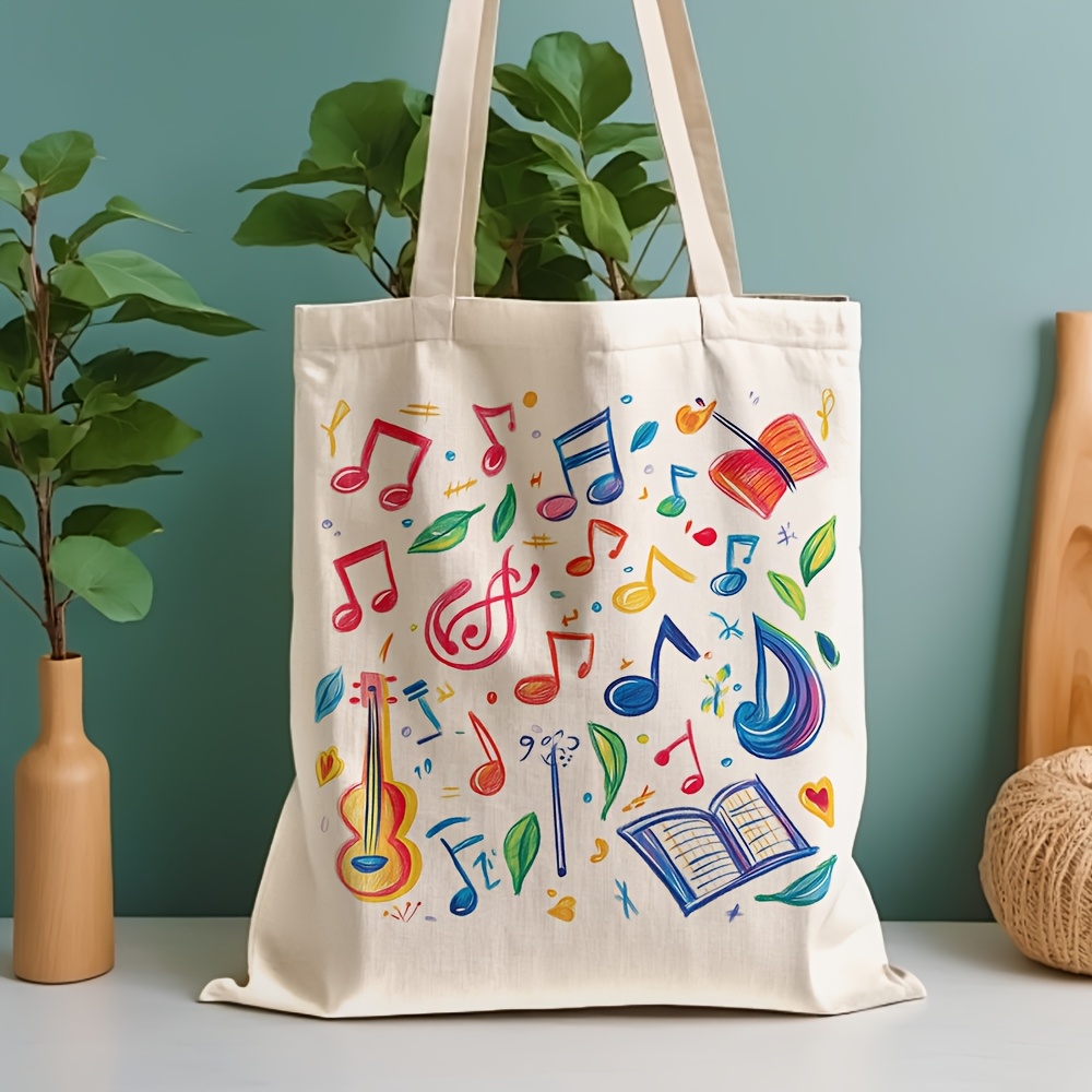 Musical Instrument Shop - 밝은 악기와 음표 디자인 프린트 캔버스