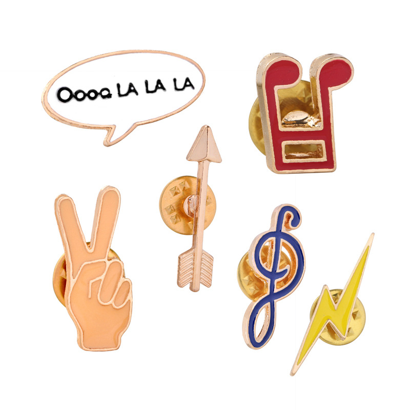 Musical Instrument Symbols - 빈티지 음악 기호 제스처 금속 에나멜