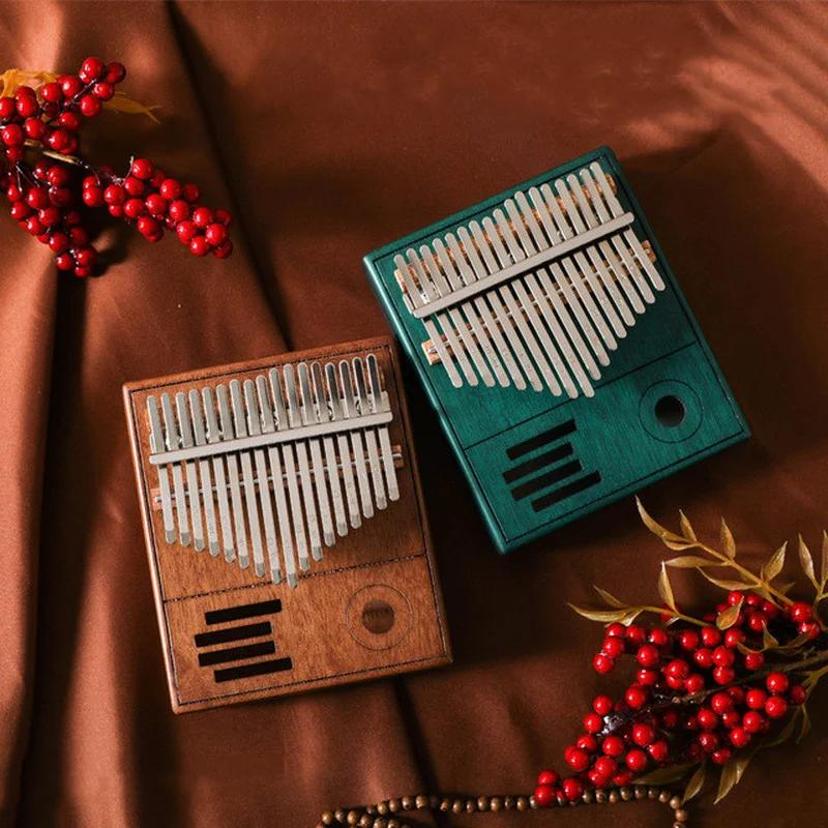 Musical Instrument Box - 레트로 Kalimba 17 키 손가락 피아노