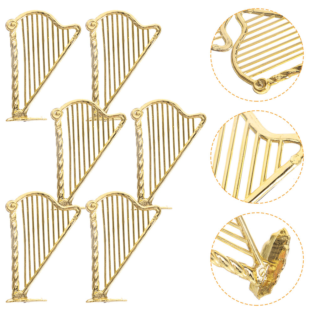 Musical Instrument Xmas Ornaments - 100Pcs 미니 하프 장식 참 작은