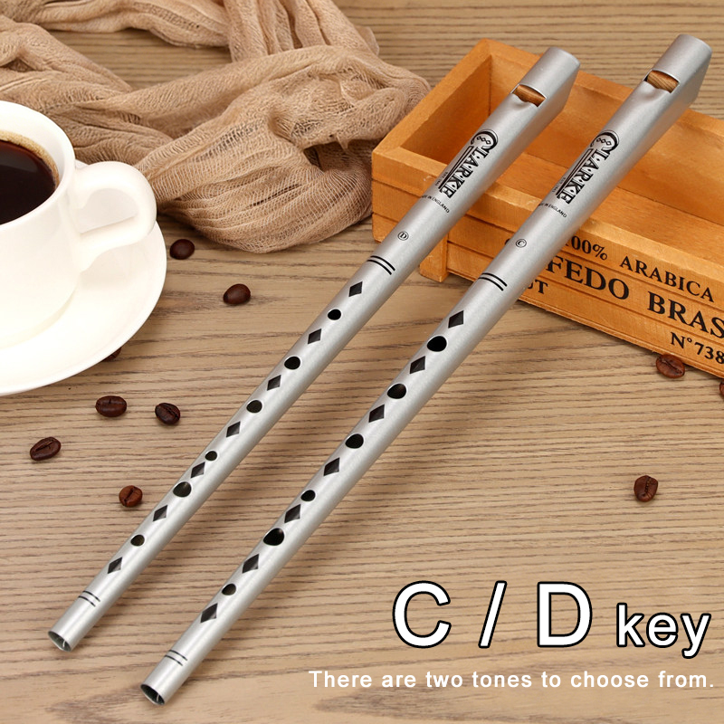 Tin Whistle Flute - 전통 클라크 플루트 실버 C/D 키