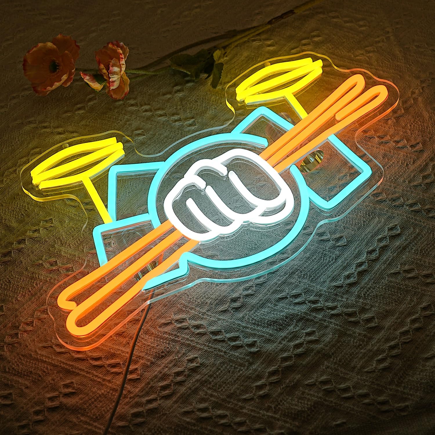 드럼 세트 네온사인 USB 전원 악기 LED 네온 조명 - Musical Instruments 리뷰 및 가격