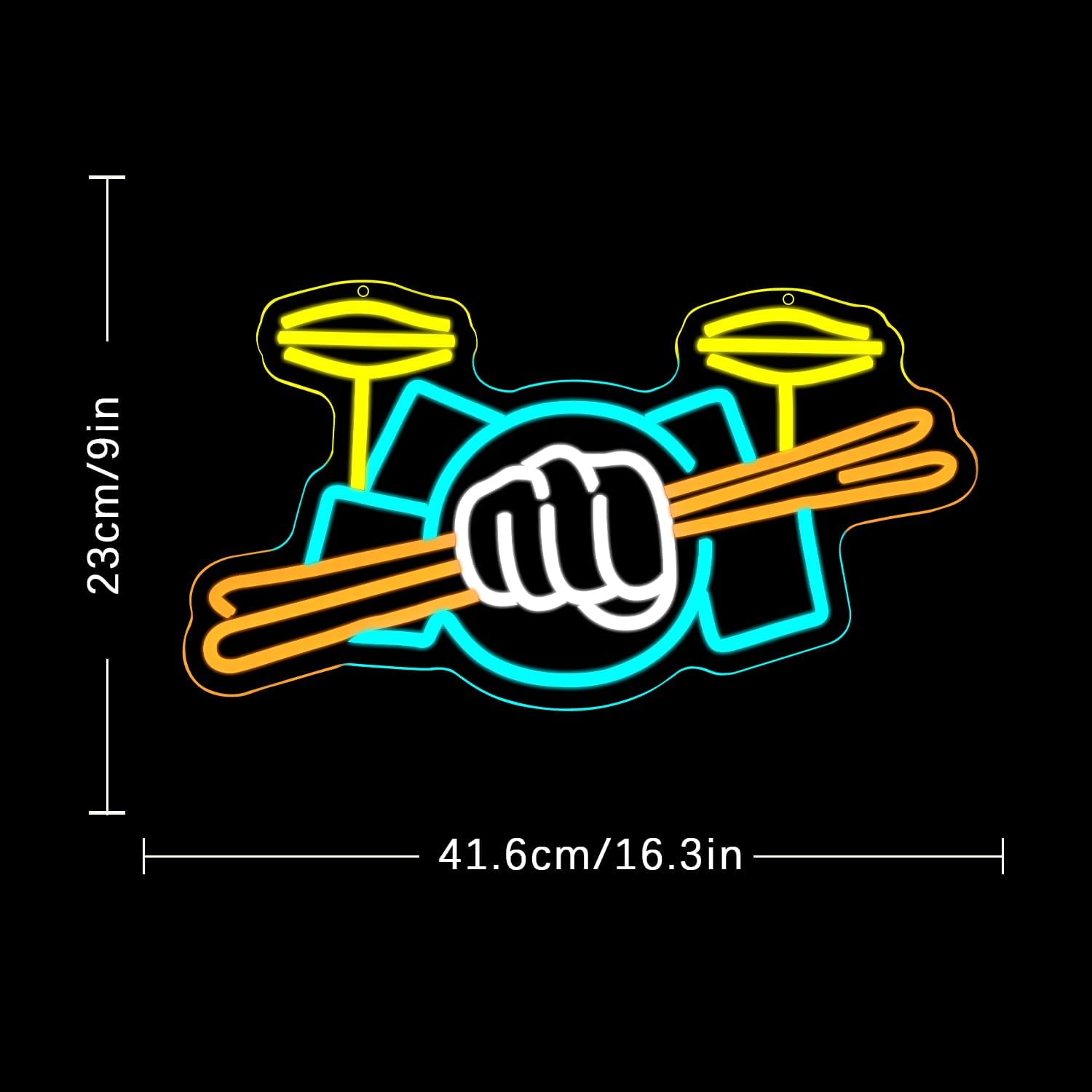 드럼 세트 네온사인 USB 전원 악기 LED 네온 조명 - Musical Instruments 리뷰 및 가격