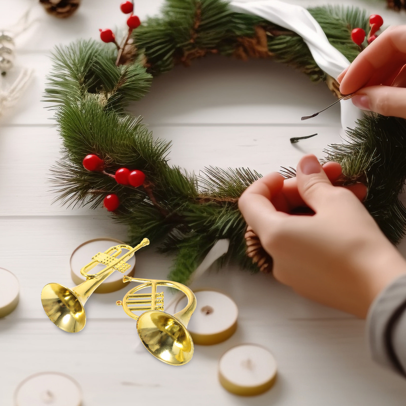 12Pcs 크리스마스 미니 악기 플라스틱 작은 미니어처 - Musical Instrument Xmas Ornaments 리뷰 및 가격