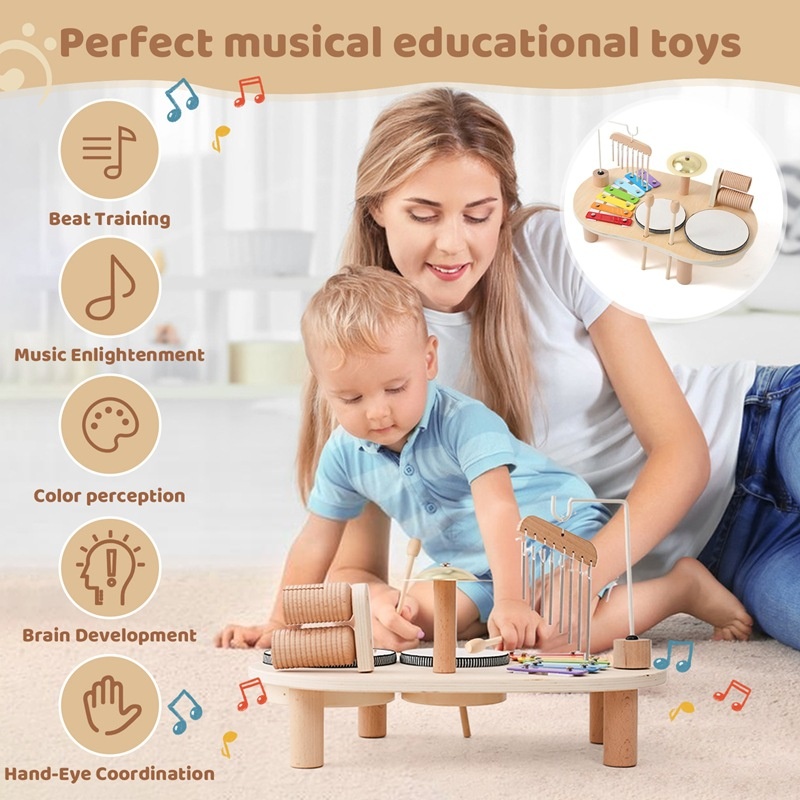 LazyChild 어린이 교육 장난감 나무 뮤직 박스  - Musical Instrument Games 리뷰 및 가격