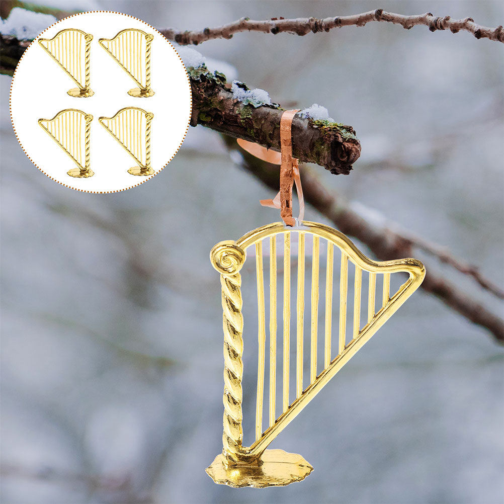 15Pcs 미니어처 하프 크리스마스 장식품 악기 펜던트 - Musical Instrument Xmas Ornaments 리뷰 및 가격