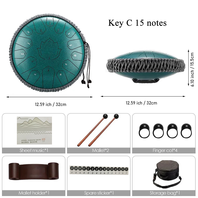 Hluru 글루코폰 스틸 혀 드럼, 13 인치, 15  - Musical Instrument Kit 리뷰 및 가격