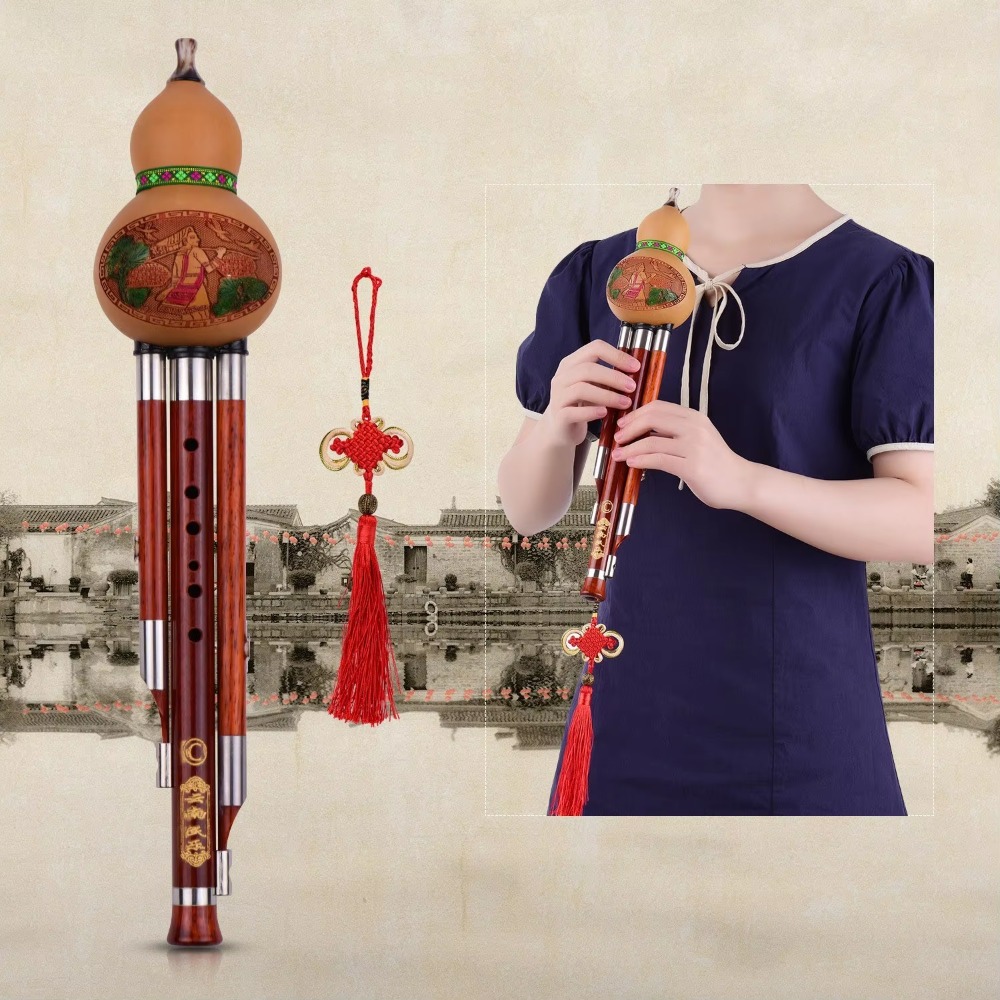 3톤 C 키 훌루시 조롱박 플루트 원목 튜브 중국 전통 - Musical Instruments 리뷰 및 가격