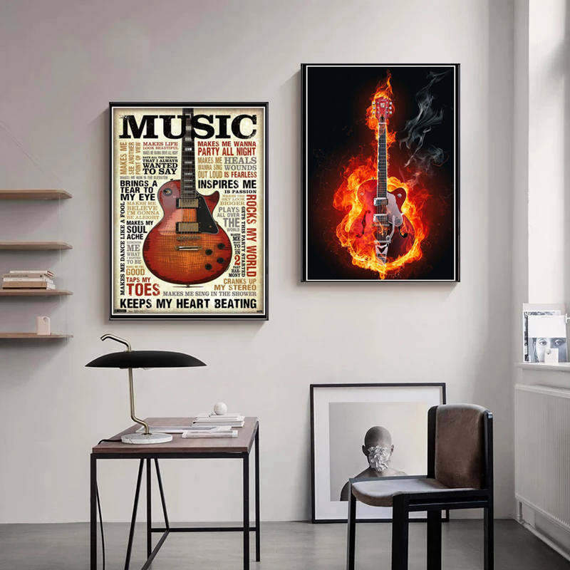 표기법 기타 악기 컬렉션, 음악 견적 캔버스 회화 포스 - Musical Instrument Quotes 리뷰 및 가격