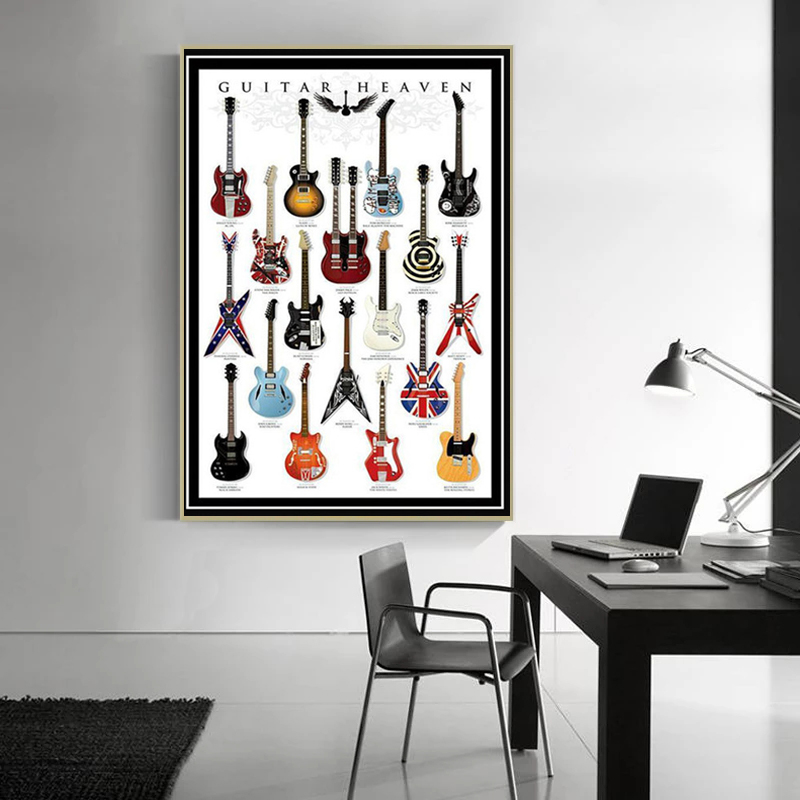 표기법 기타 악기 컬렉션, 음악 견적 캔버스 회화 포스 - Musical Instrument Quotes 리뷰 및 가격