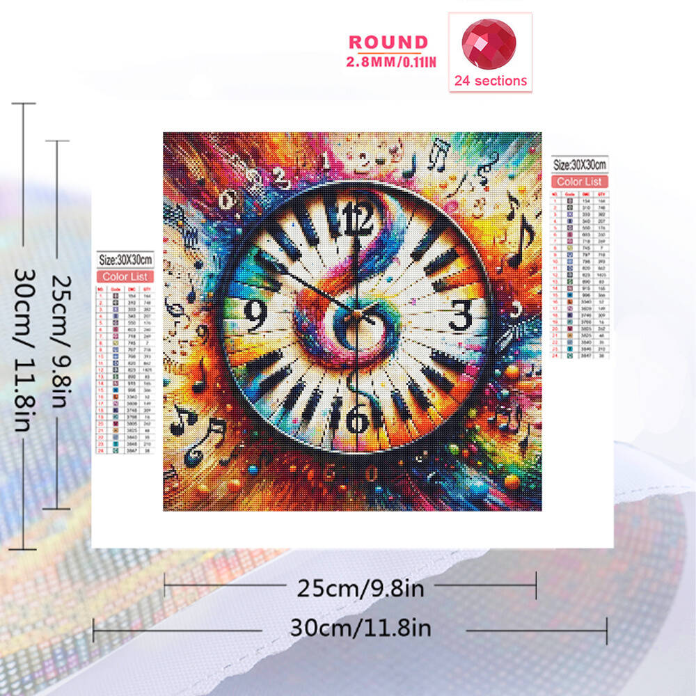 HUACAN 다이아몬드 페인팅 풍경 피아노 시계, 라인 - Musical Instrument Images 리뷰 및 가격