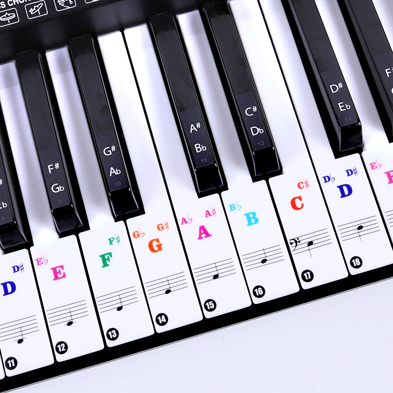 투명 피아노 키보드 스티커 49/54/61/88 키 탈 - Musical Instrument Symbols 리뷰 및 가격