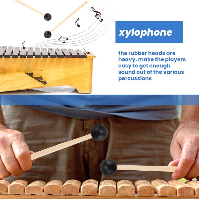 2Pcs 부드러운 고무 헤드 스틱 글로켄슈필 실로폰 벨 - Musical Instrument Glockenspiel 리뷰 및 가격