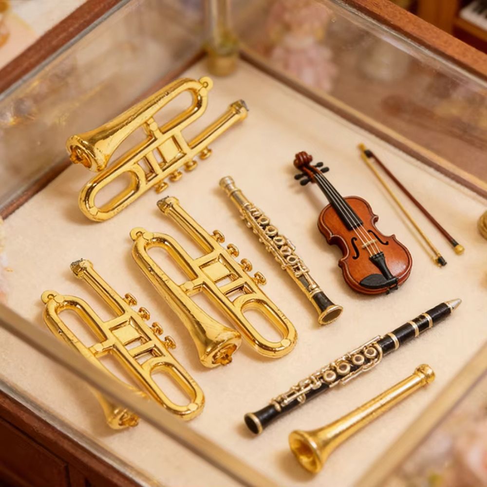 6/10pcs 무작위 스타일 작은 금속 황금 음악 악기 - Musical Instrument Xmas Ornaments 리뷰 및 가격