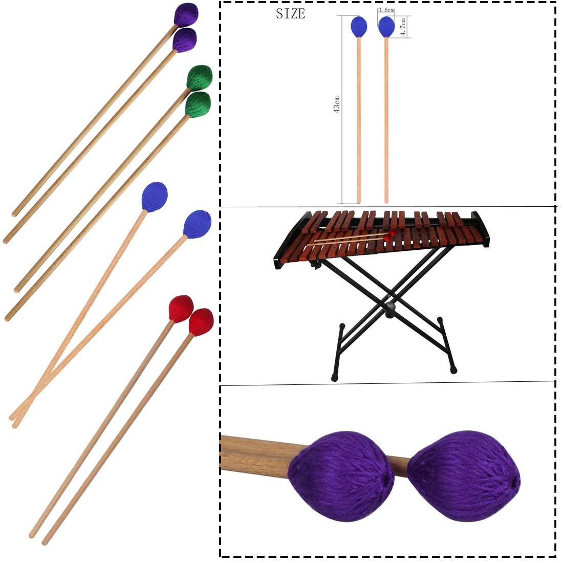 비치 손잡이가 있는 전문 마림바 말렛 타악기 액세서리  - Musical Instrument Glockenspiel 리뷰 및 가격