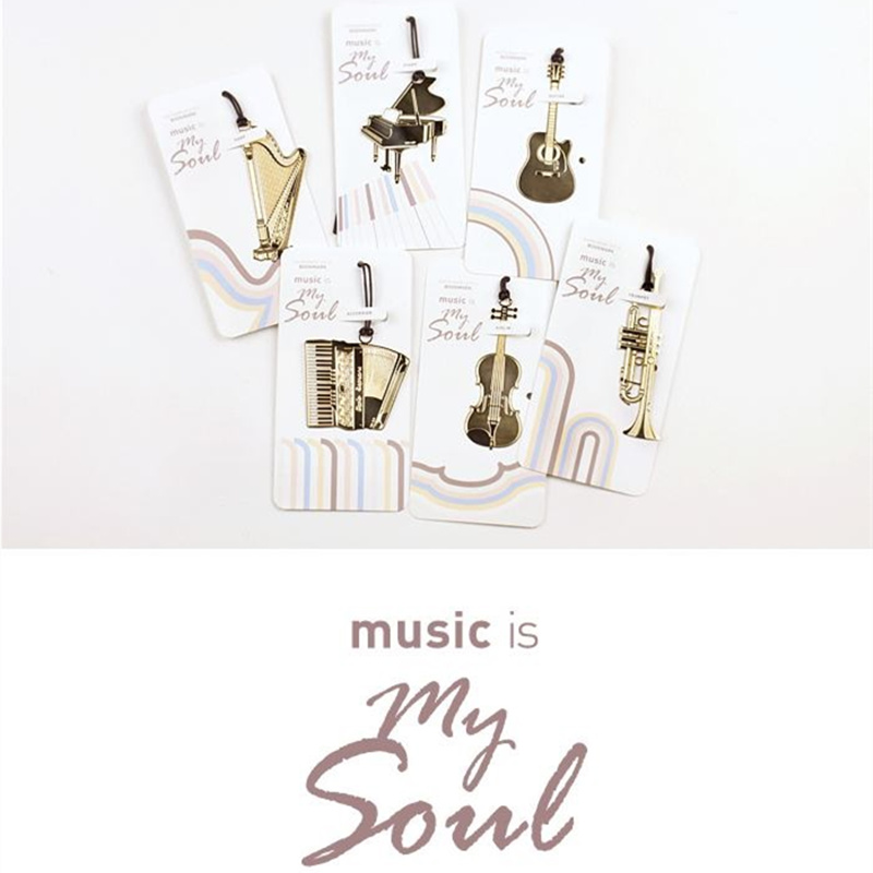 음악 금속 북마크 금색 악기 피아노 바이올린 하프 기타 - Musical Instrument Symbols 리뷰 및 가격