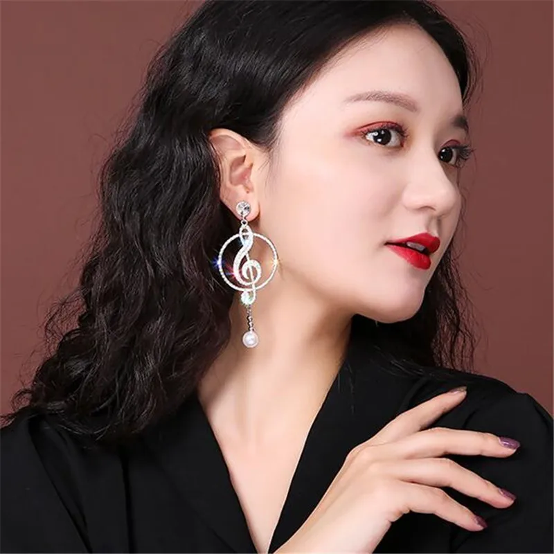 여성을위한 FYUAN 음악 기호 라인 석 크리스탈 드롭 - Musical Instrument Symbols 리뷰 및 가격