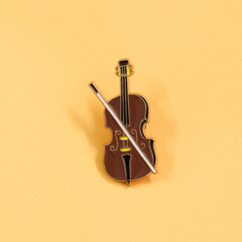 만화 바이올린 에나멜 핀 배지 다크 브라운 첼로 악기, - Musical Instrument Symbols 리뷰 및 가격